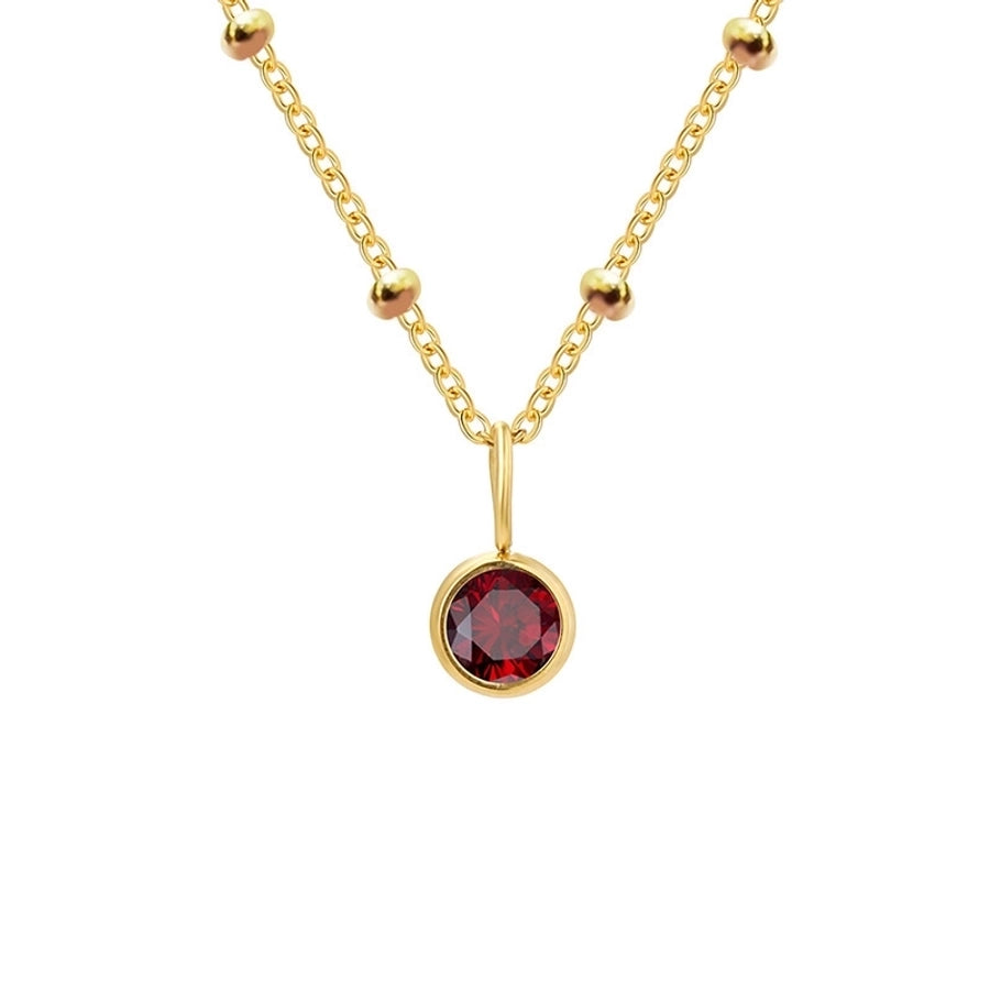 Round Birthstone Pendant Necklace