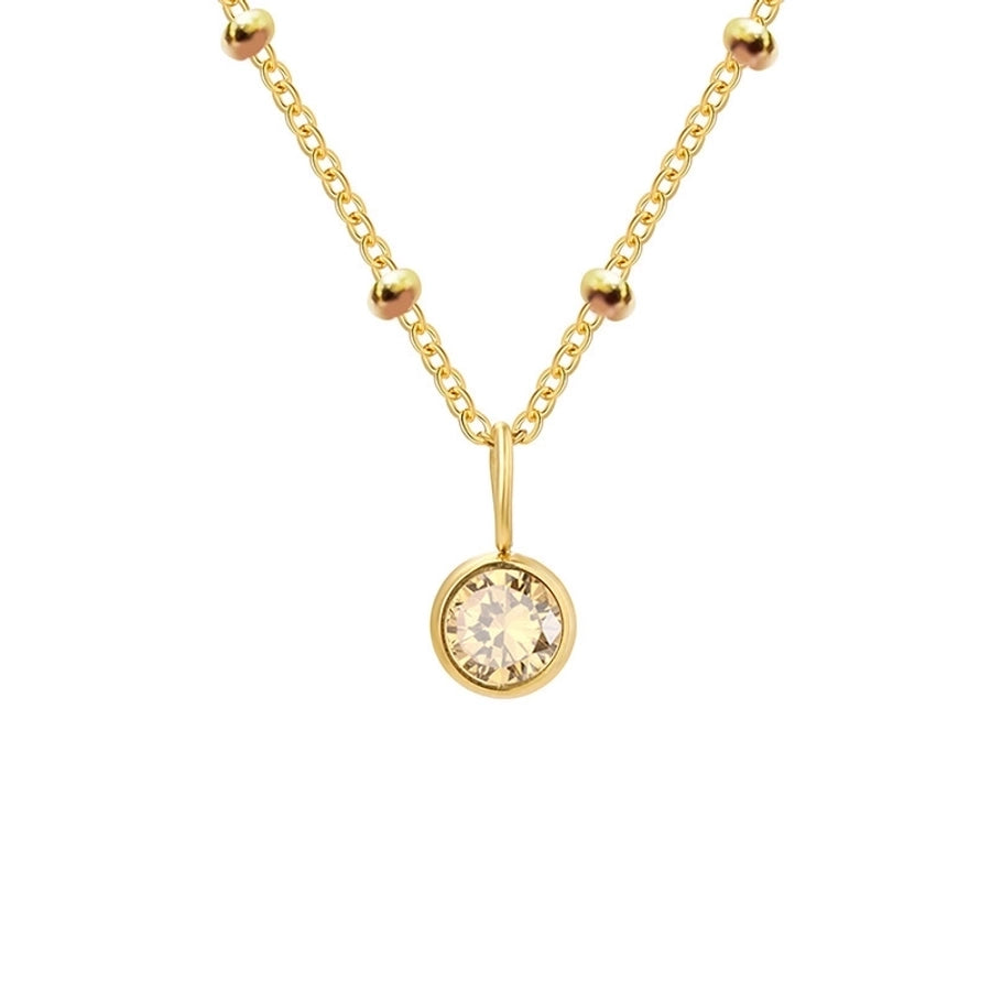 Round Birthstone Pendant Necklace