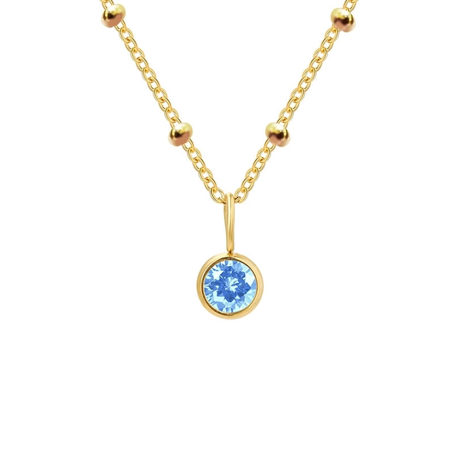 Round Birthstone Pendant Necklace