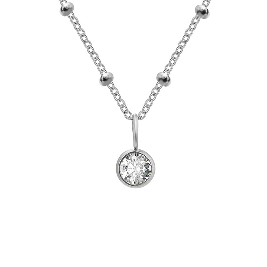 Round Birthstone Pendant Necklace