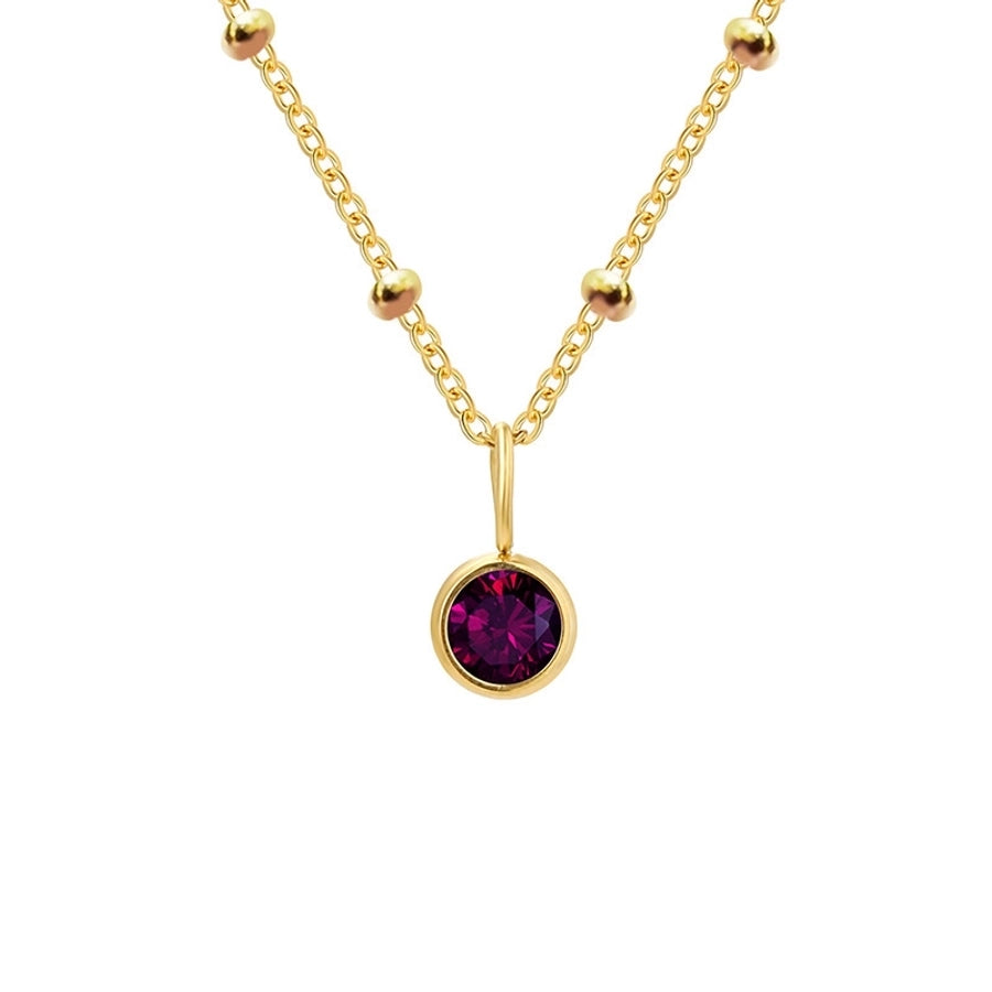 Round Birthstone Pendant Necklace