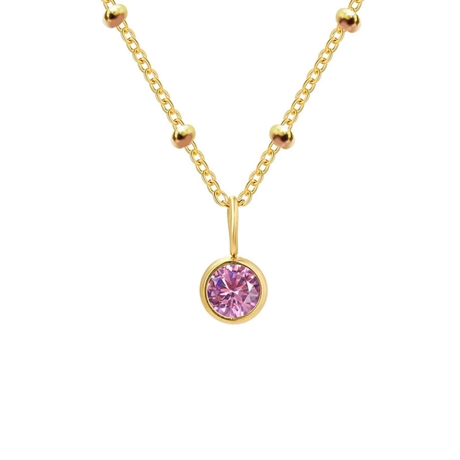 Round Birthstone Pendant Necklace