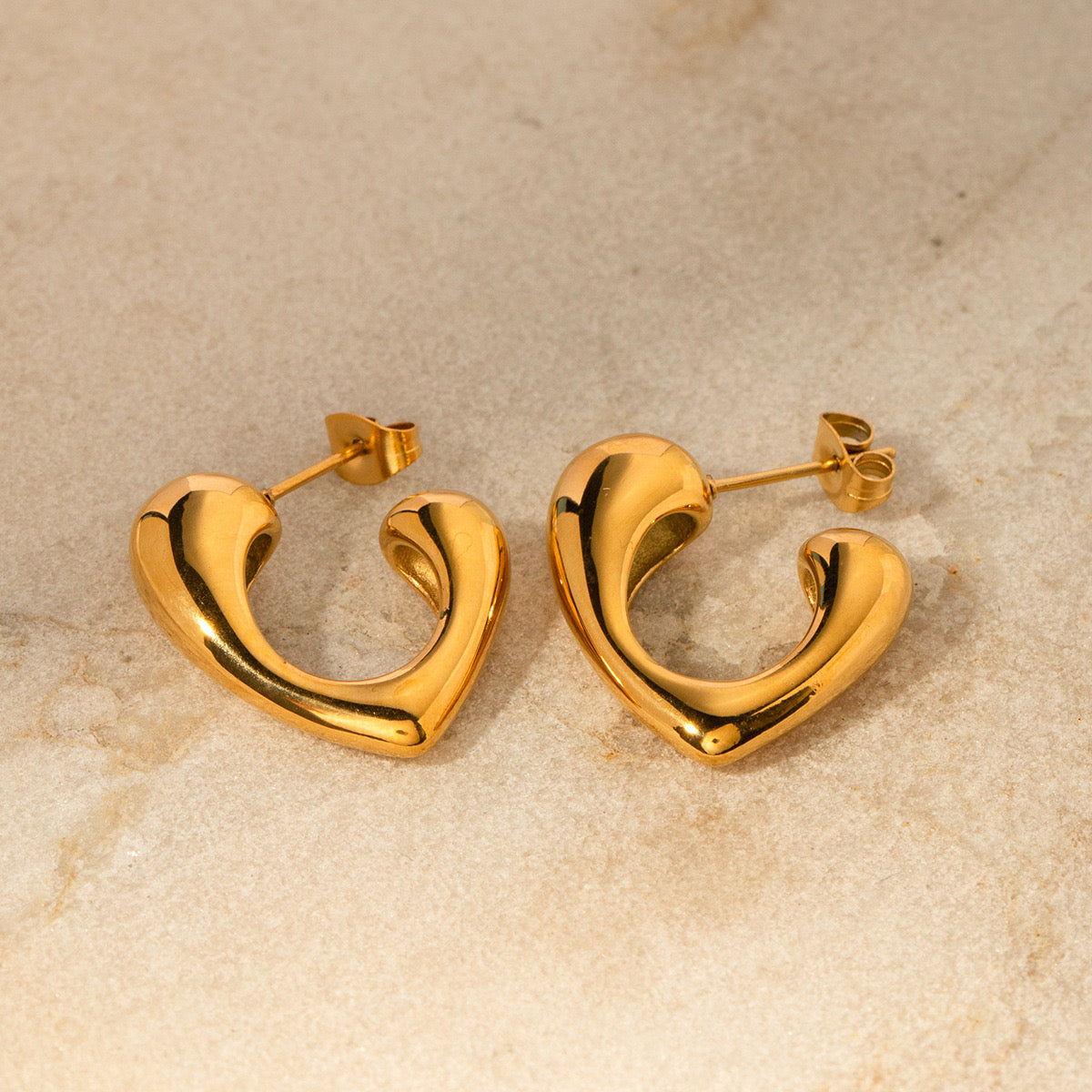 Semi-Heart Hoop Earrings